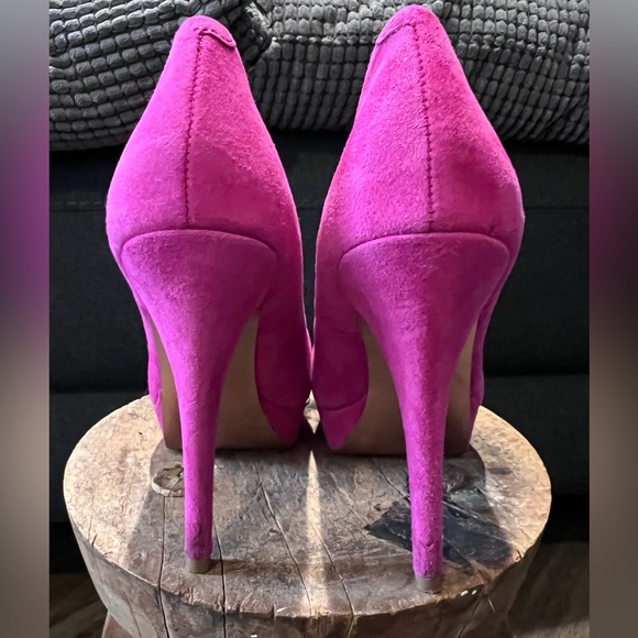 BCBGeneration ladies pink suede prom platform pumps heels shoes 6.5 - Picture 4 of 7